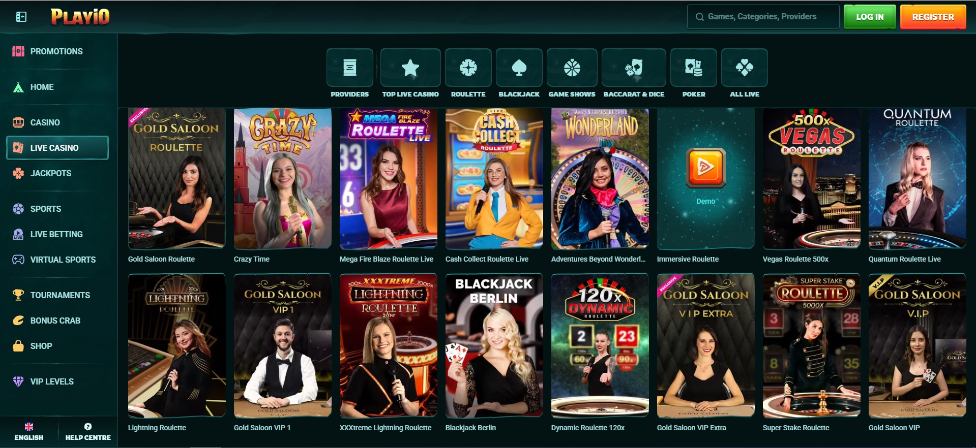 Startseite einer modernen Casino-Plattform mit vielfältigen Live-Spielen wie Roulette und Blackjack, optimiert für Nutzer, die nach sicheren Online Casinos ohne Verifizierung suchen und eine breite Auswahl an Spielmöglichkeiten erleben möchten.