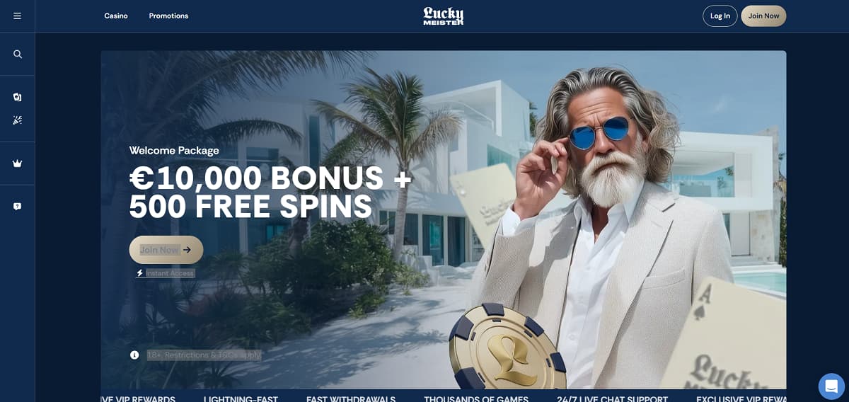 Luxuriöses Banner eines modernen Online-Casino-Angebots mit Villa, Palmen und Pool, das exklusive Boni präsentiert und den Fokus auf sichere Online Casinos ohne Verifizierung legt, um Spielern attraktive Vorteile und seriöse Spielmöglichkeiten zu vermitteln.